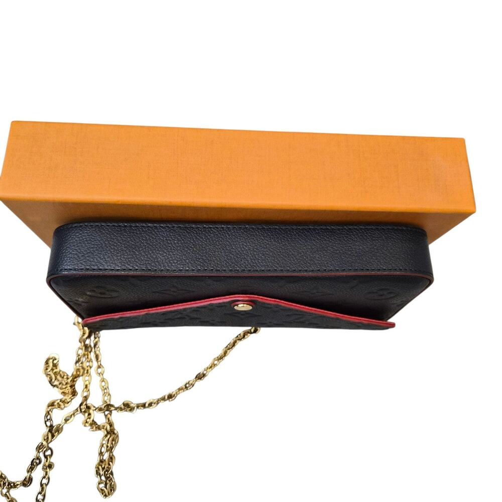 Authentic Louis Vuitton Monogram Empreinte Pochette Felicie Marine Rouge France - Picture 5 of 11